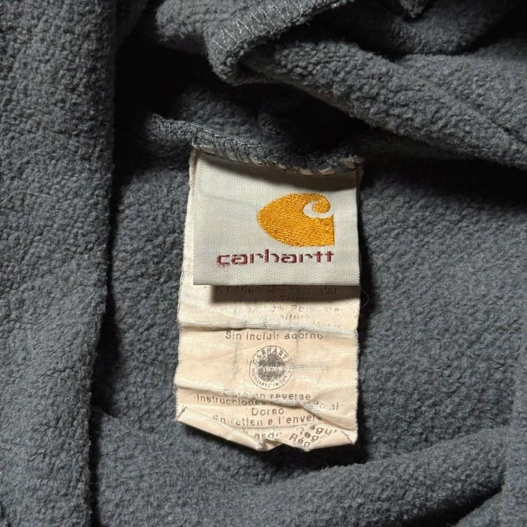 2289 古着00sカーハートプルオーバーパーカー刺繍ロゴ短丈フェード雰囲気系