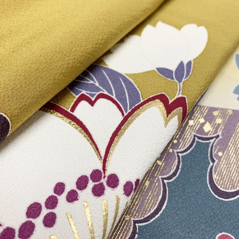 507z54☆振袖 古典柄 金彩 シンプル モダン 桜 熨斗☆美品 成人式結婚式