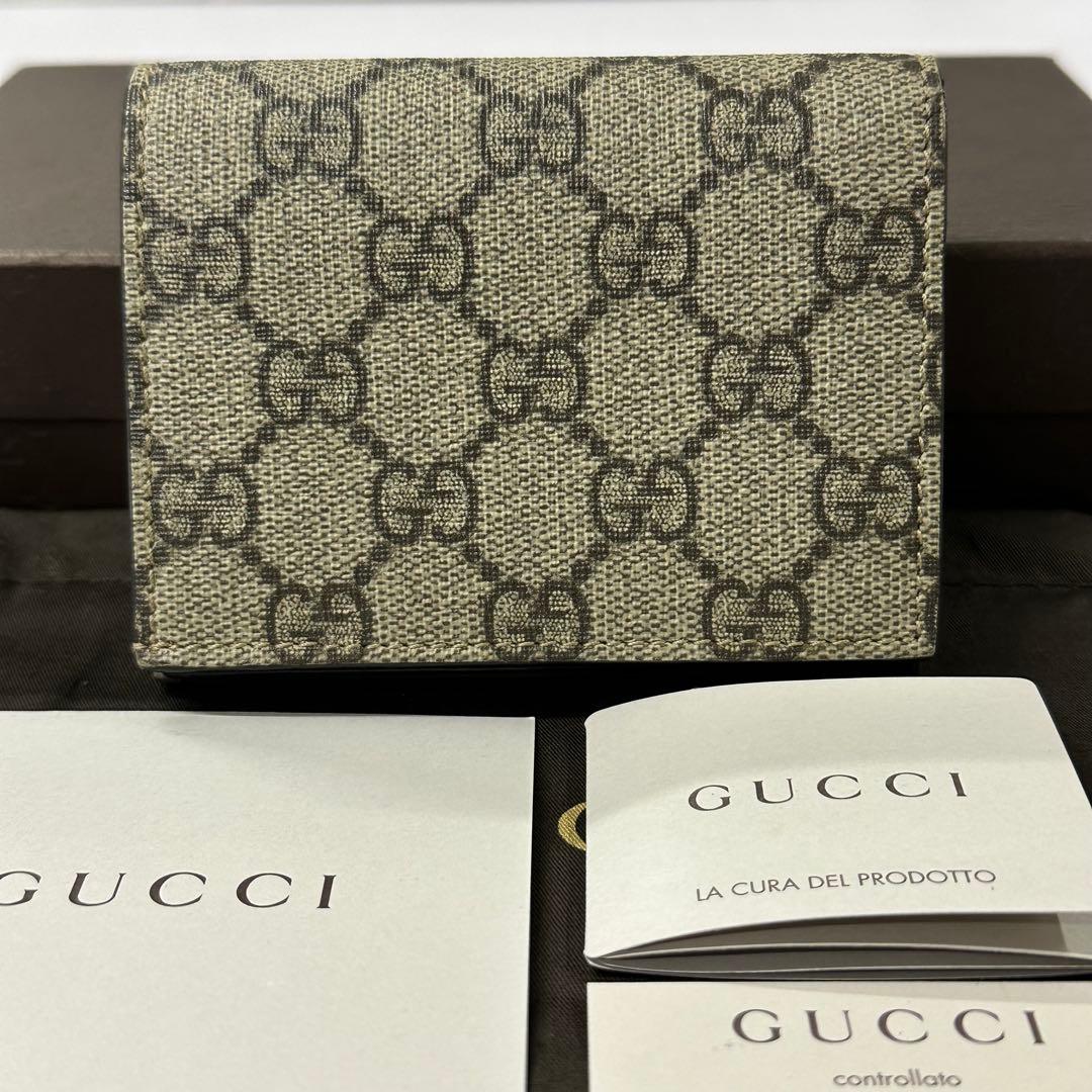 新品同様‼️ 現行　グッチ　GUCCI 財布　折り財布　GGスプリーム　コンパクト