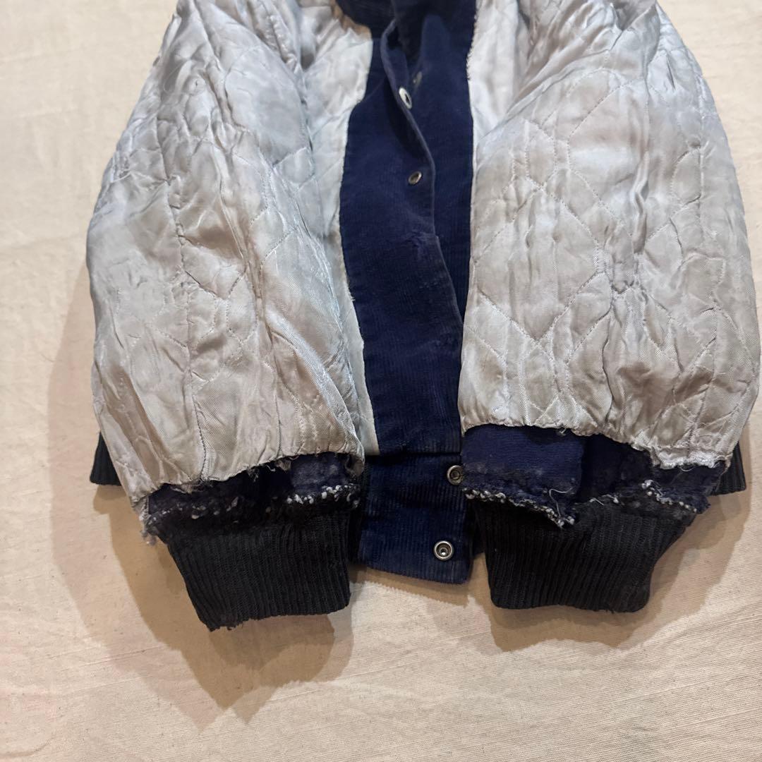 50s VINTAGE コーデュロイ アニマル ゼブラ ジャケット 短丈 ナス紺