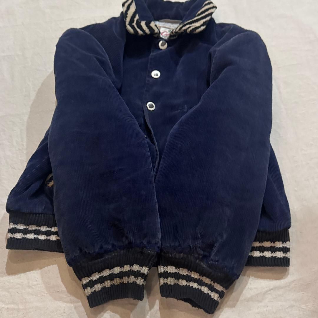 50s VINTAGE コーデュロイ アニマル ゼブラ ジャケット 短丈 ナス紺