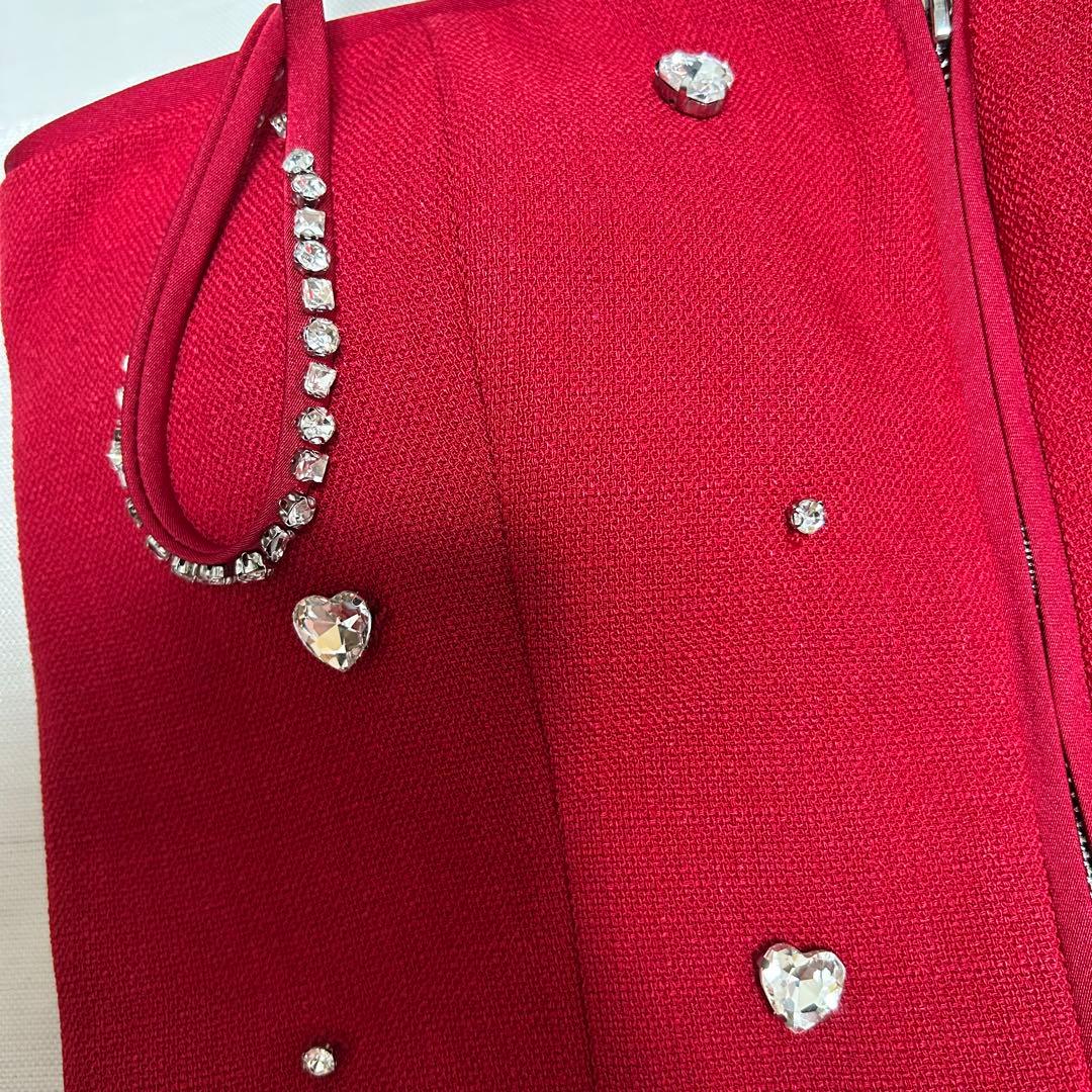 16日取り置き専用　robe de fleurs ビジュー装飾ミニドレス