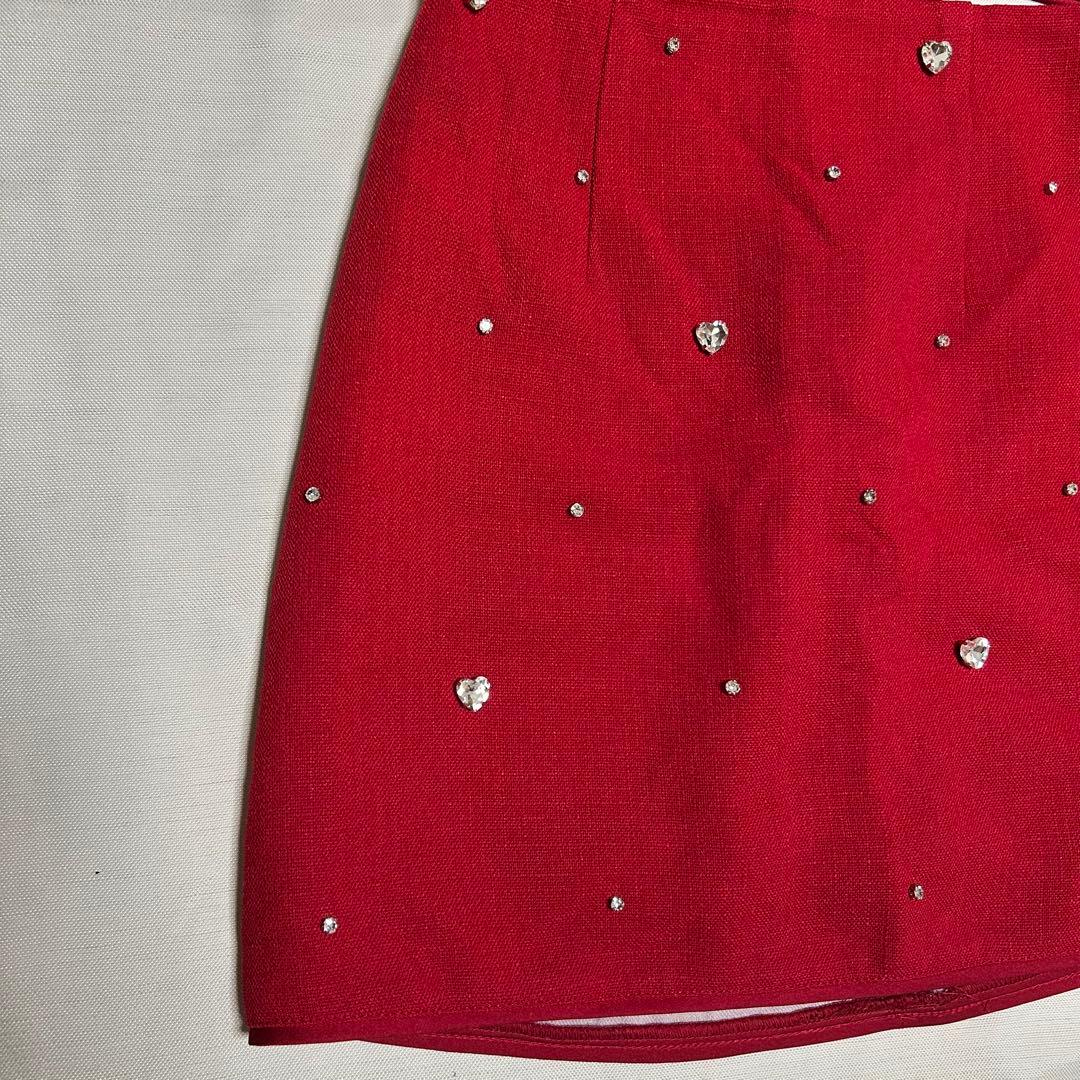 16日取り置き専用　robe de fleurs ビジュー装飾ミニドレス