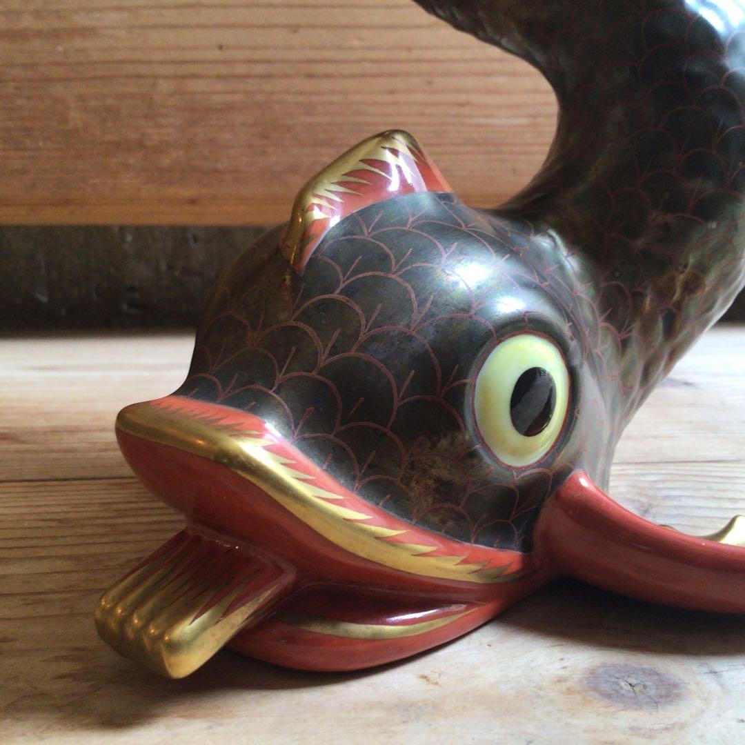 ヴィンテージ　ヘレンド　鯱のオブジェ　希少極美品