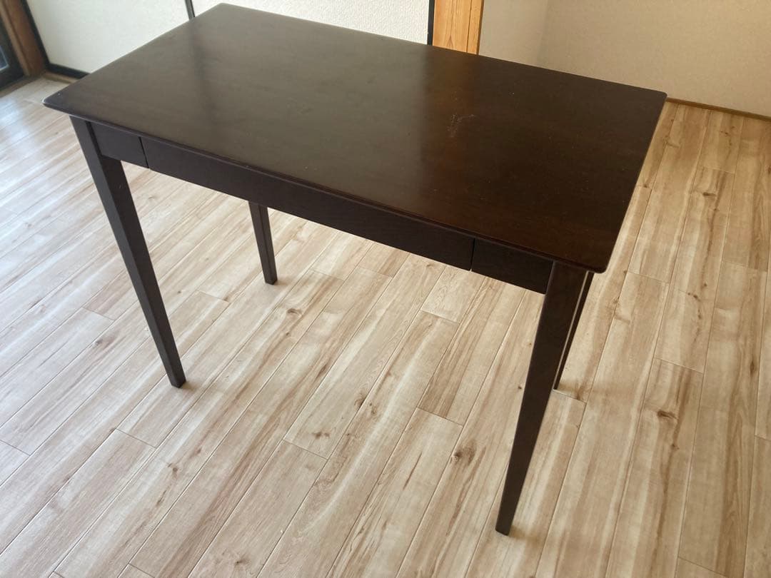 天然木の小型デスク　パソコンや作業台に