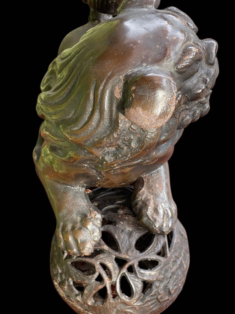 大型⭐️銅獅子⭐️金属工芸⭐️骨董品⭐️古美術⭐️開運置物⭐️アンティーク コレクション