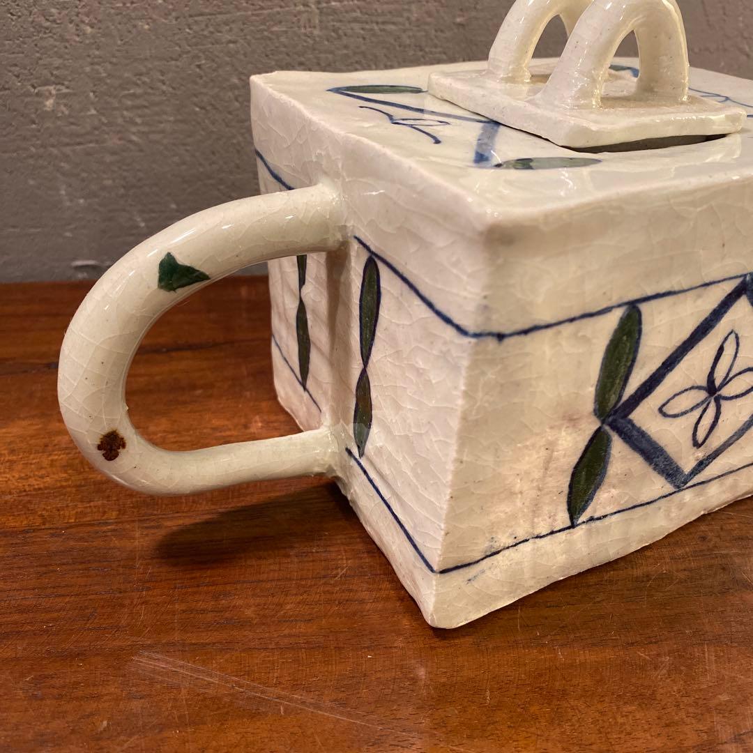 骨董品 水差し 水柱 焼き物 花柄 ヴィンテージ インテリア