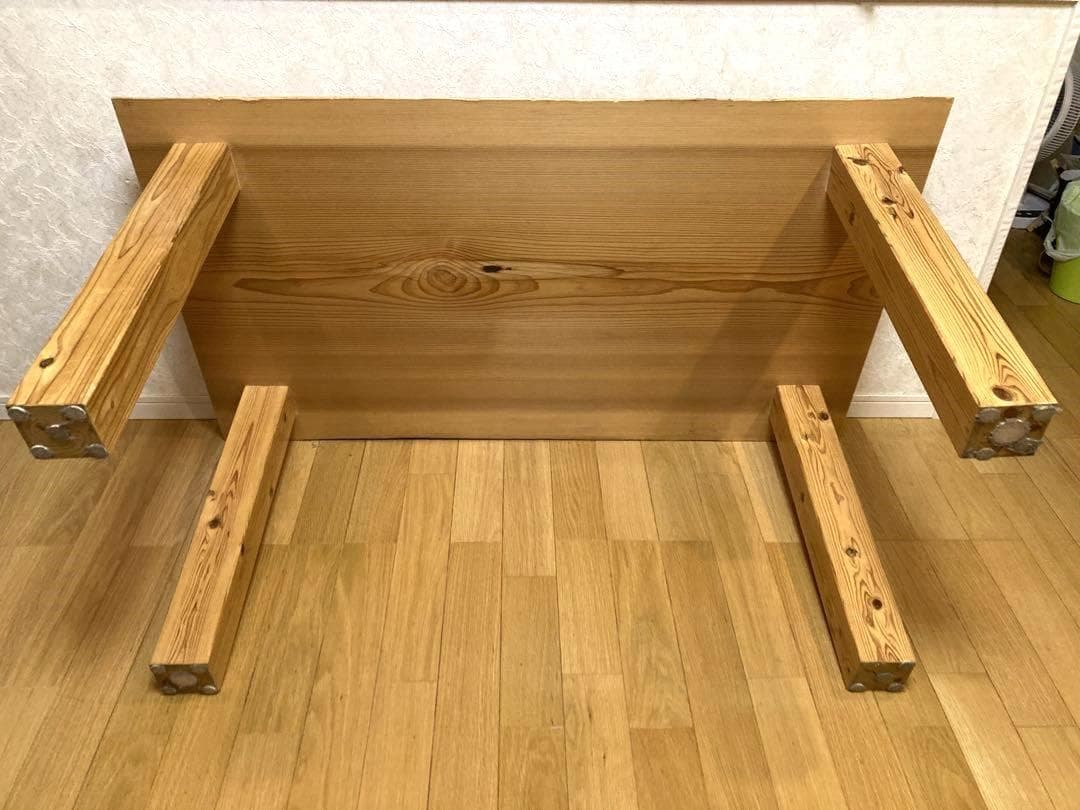 希少 ビンテージ 一枚板 ダイニングテーブル 木製 天然木 135cm 現状