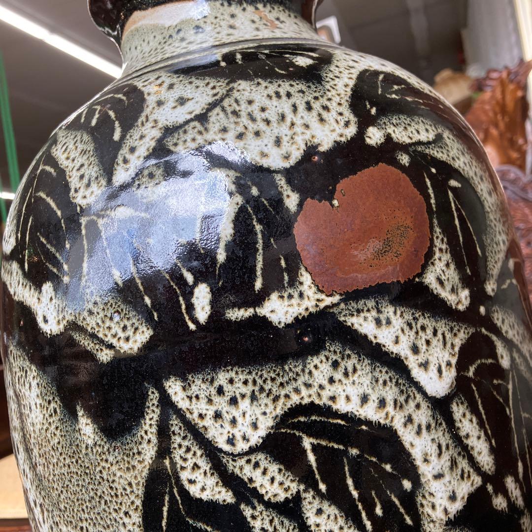 壺　柿図　花びん