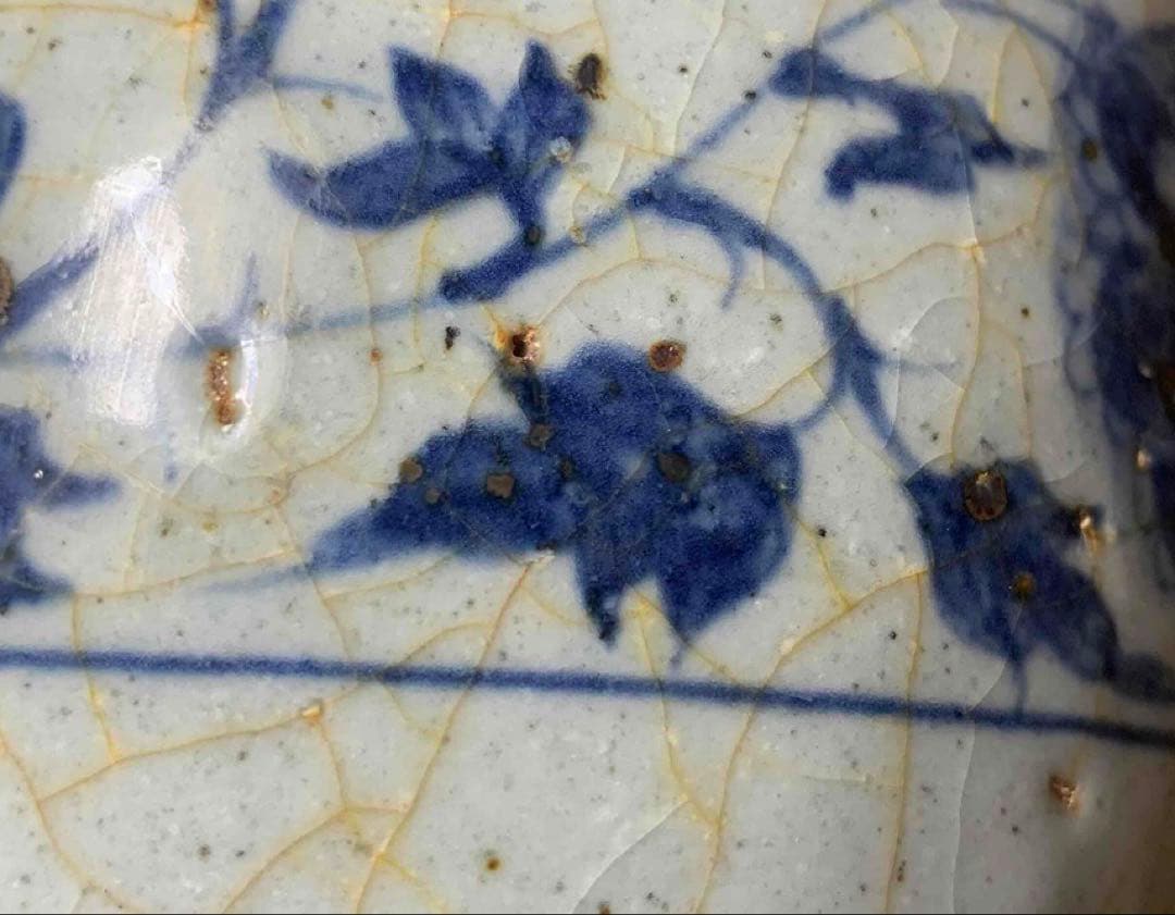 中国 染付草花瓶　f2250920