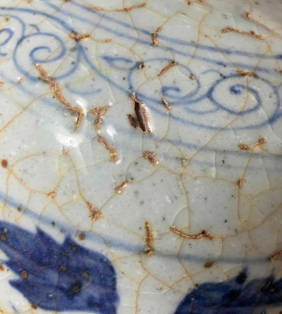 中国 染付草花瓶　f2250920