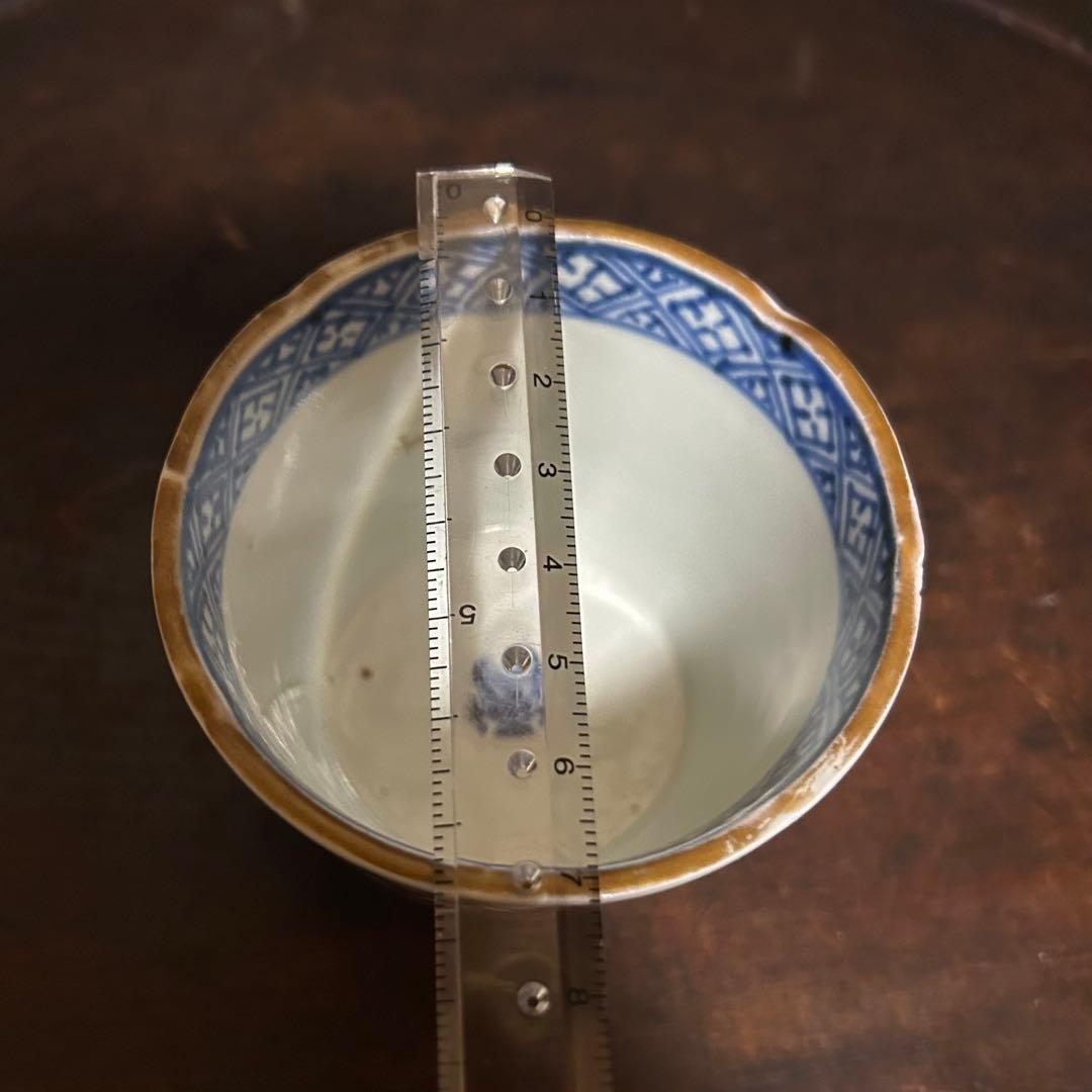 江戸中期　古伊万里　金唐草蕎麦猪口　無傷　本物保証