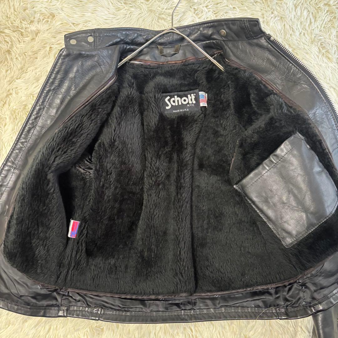 人気✨schott 641E レザージャケット　シングルライダース　本革　38