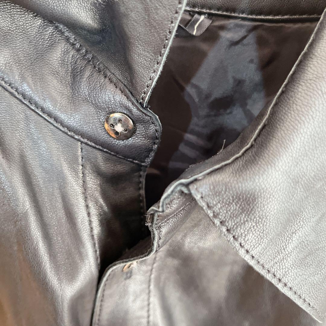 Edition ラムレザーのライダースジャケット　ブラック　革ジャン　羊革