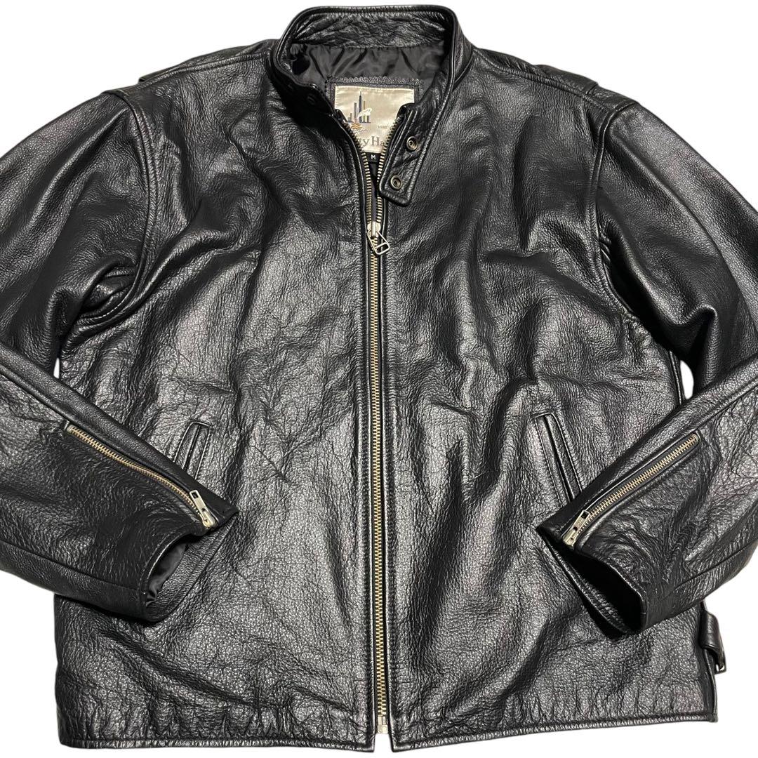 極美品【Misty Harbor】リアルレザーシングルライダースジャケット 黒M