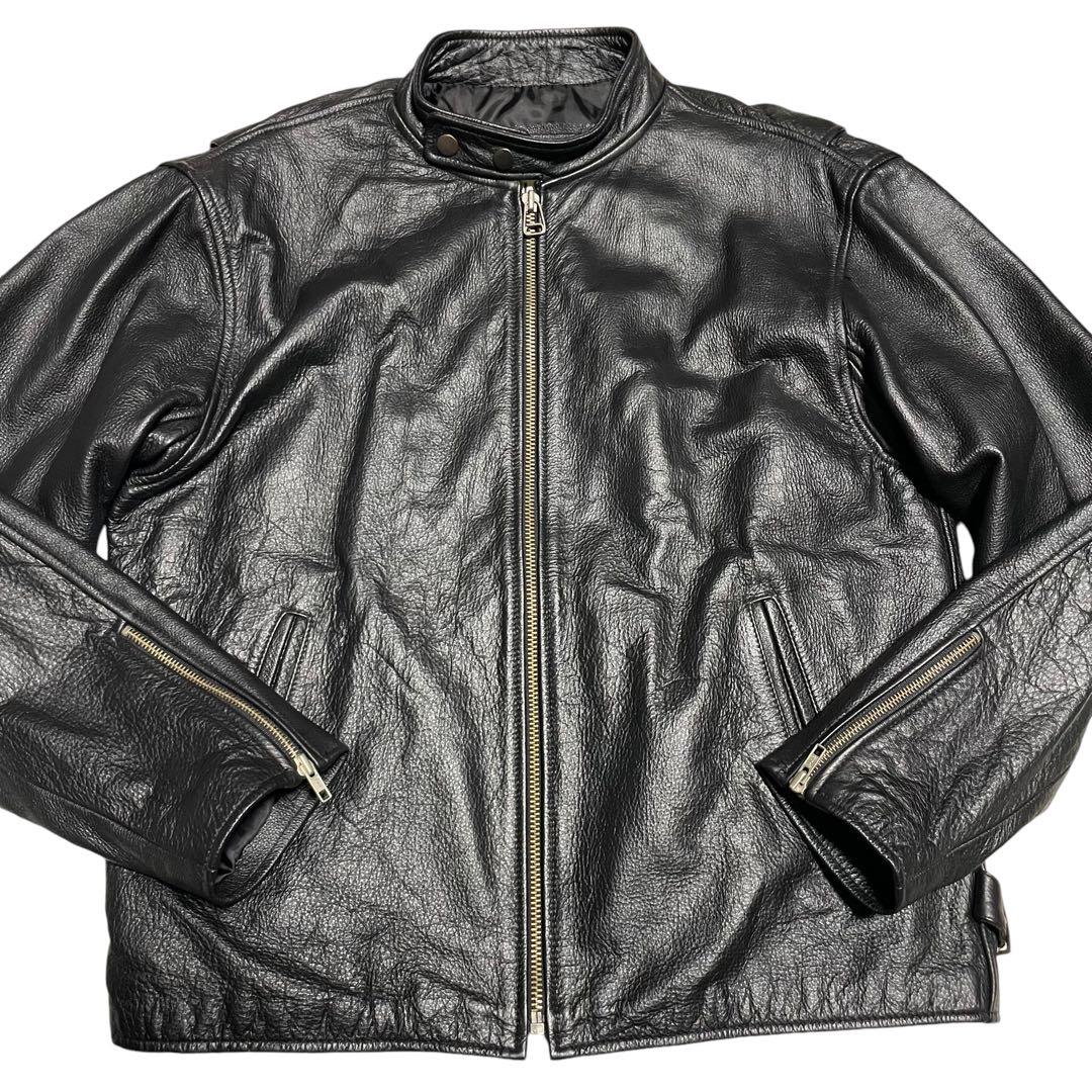 極美品【Misty Harbor】リアルレザーシングルライダースジャケット 黒M