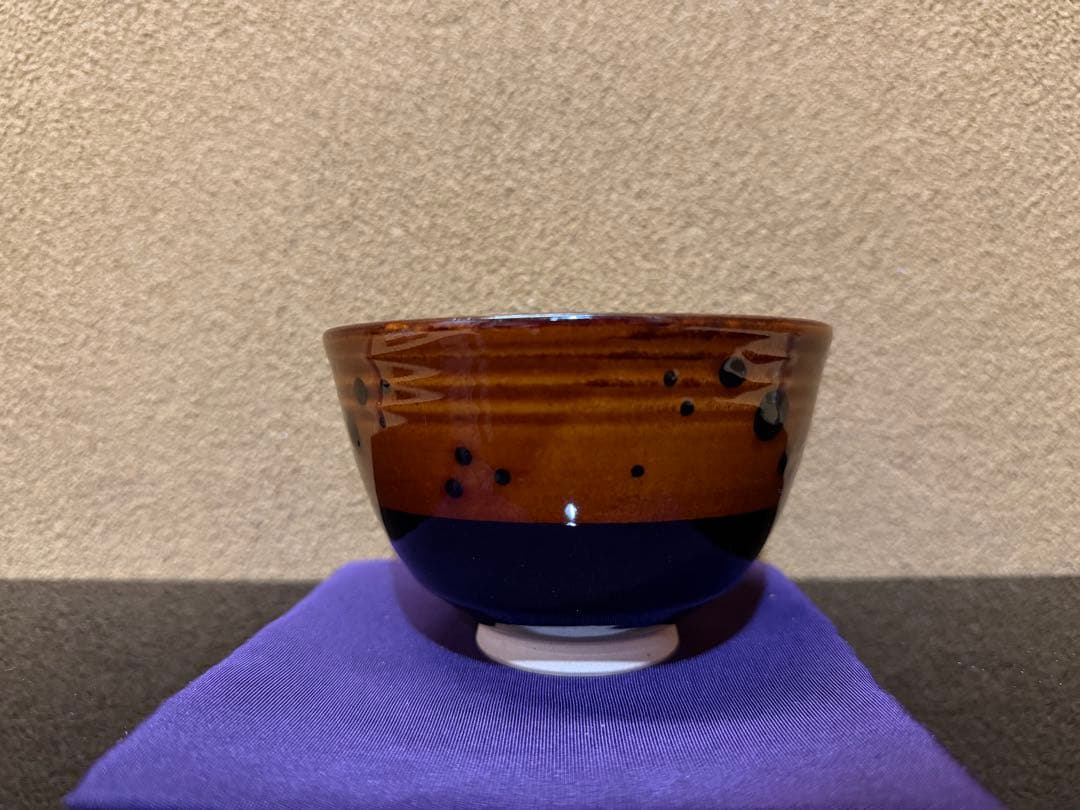 十一代大樋長左衛門（年雄）　大樋茶碗　ドット柄　共箱