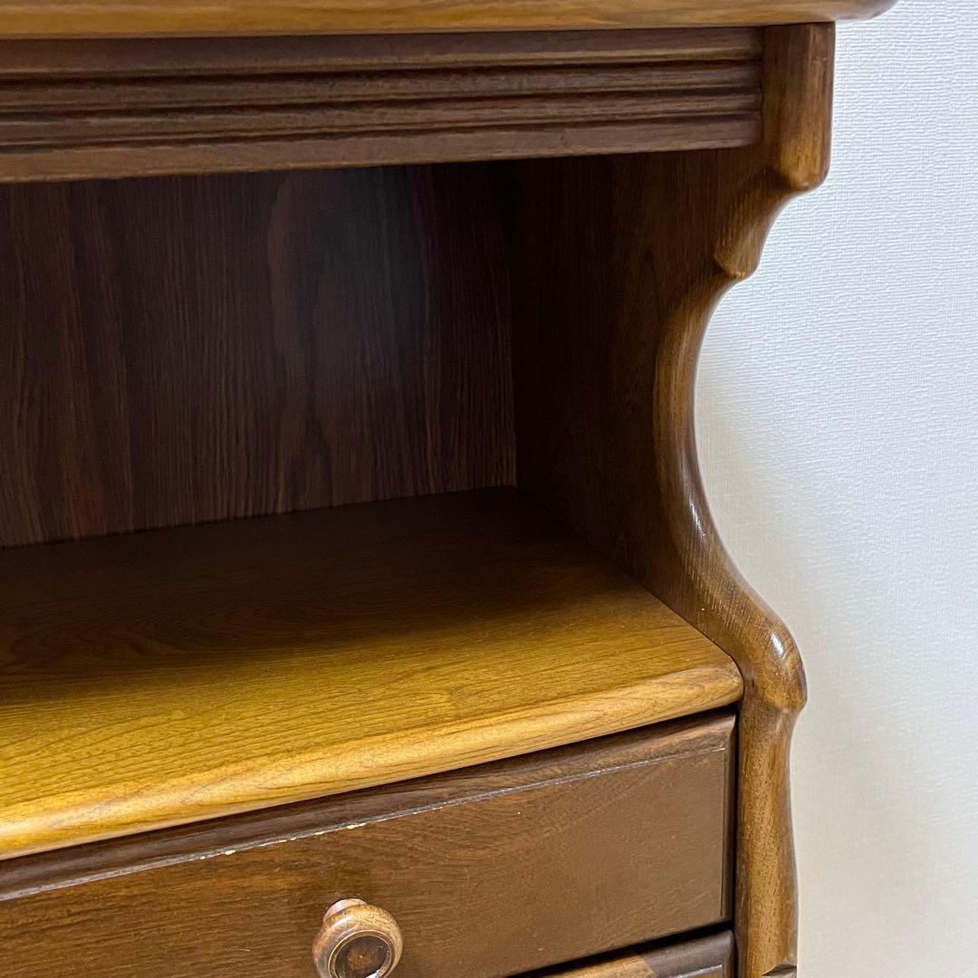 美品 Karimoku カリモク 木製 電話台 キャビネット飾り棚