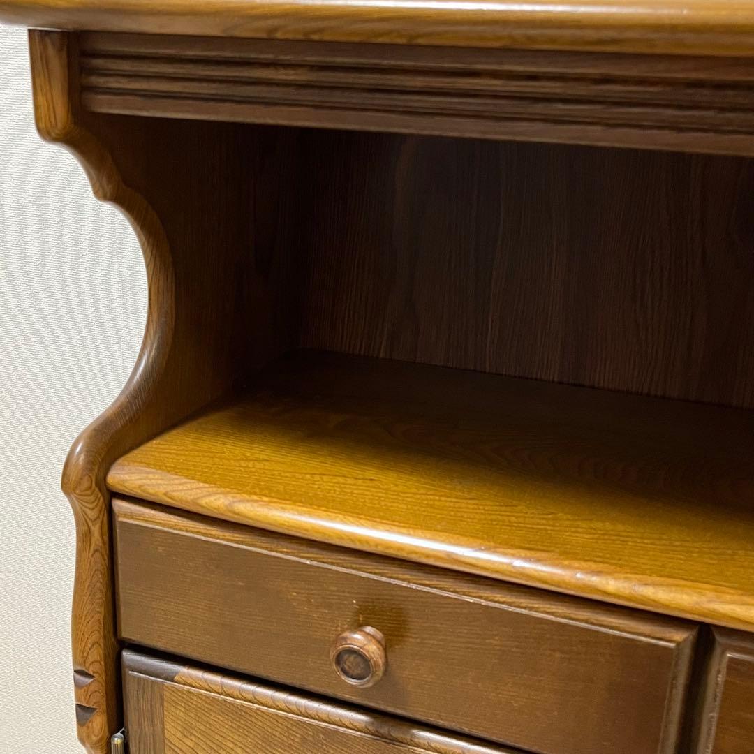 美品 Karimoku カリモク 木製 電話台 キャビネット飾り棚