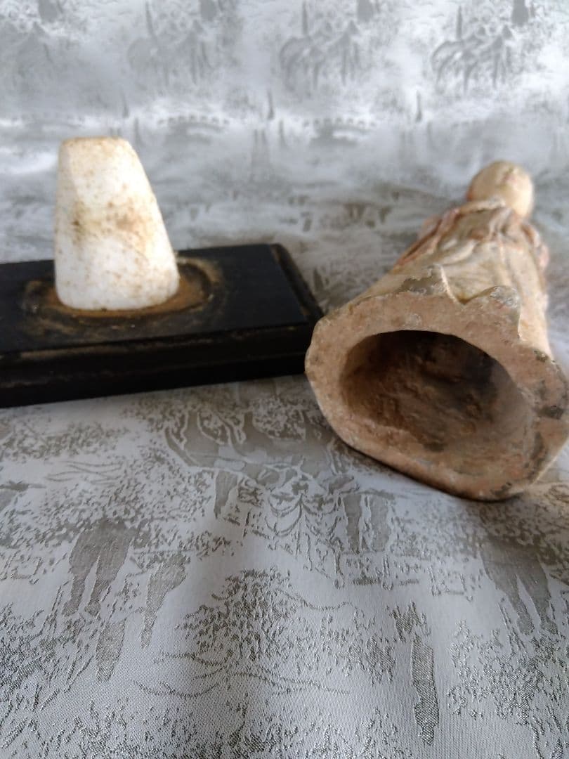 中国古代 加彩婦人俑　中国古美術