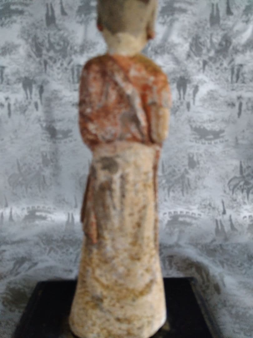 中国古代 加彩婦人俑　中国古美術