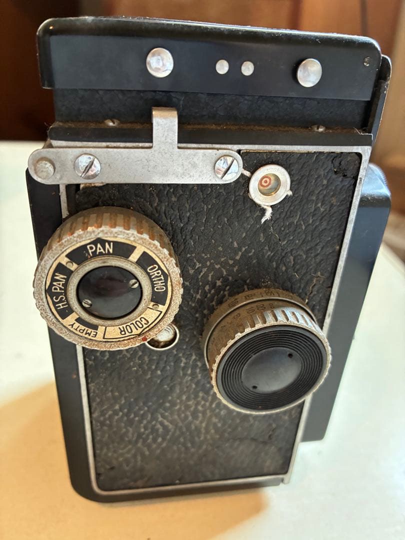 Minoltaflex 二眼レフカメラ レザーケース、レザーレンズケース付属