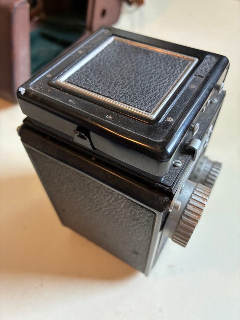 Minoltaflex 二眼レフカメラ レザーケース、レザーレンズケース付属