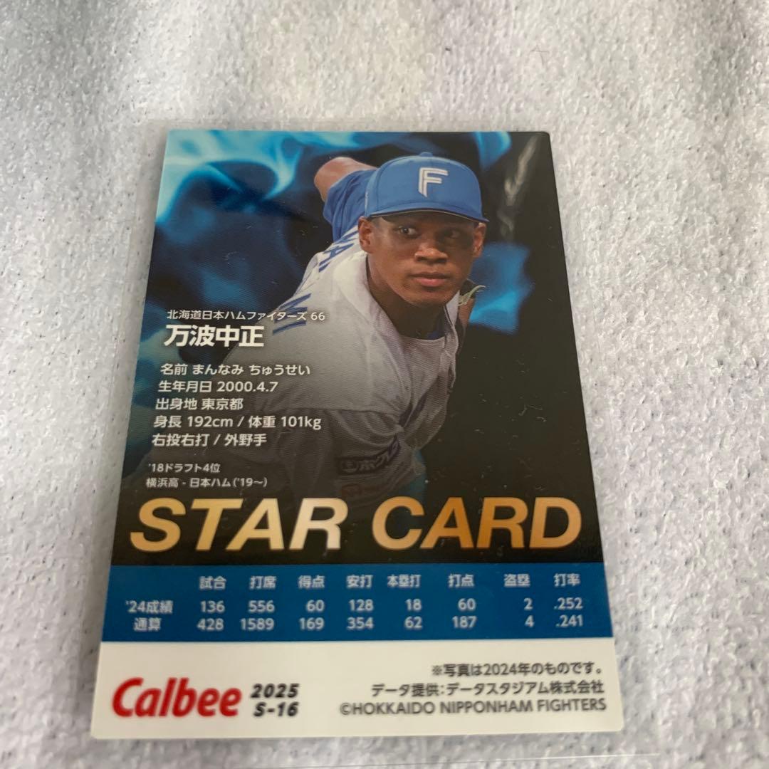 日本ハム　ファイターズ 万波中正　直筆サイン入りキャップ&野球カード