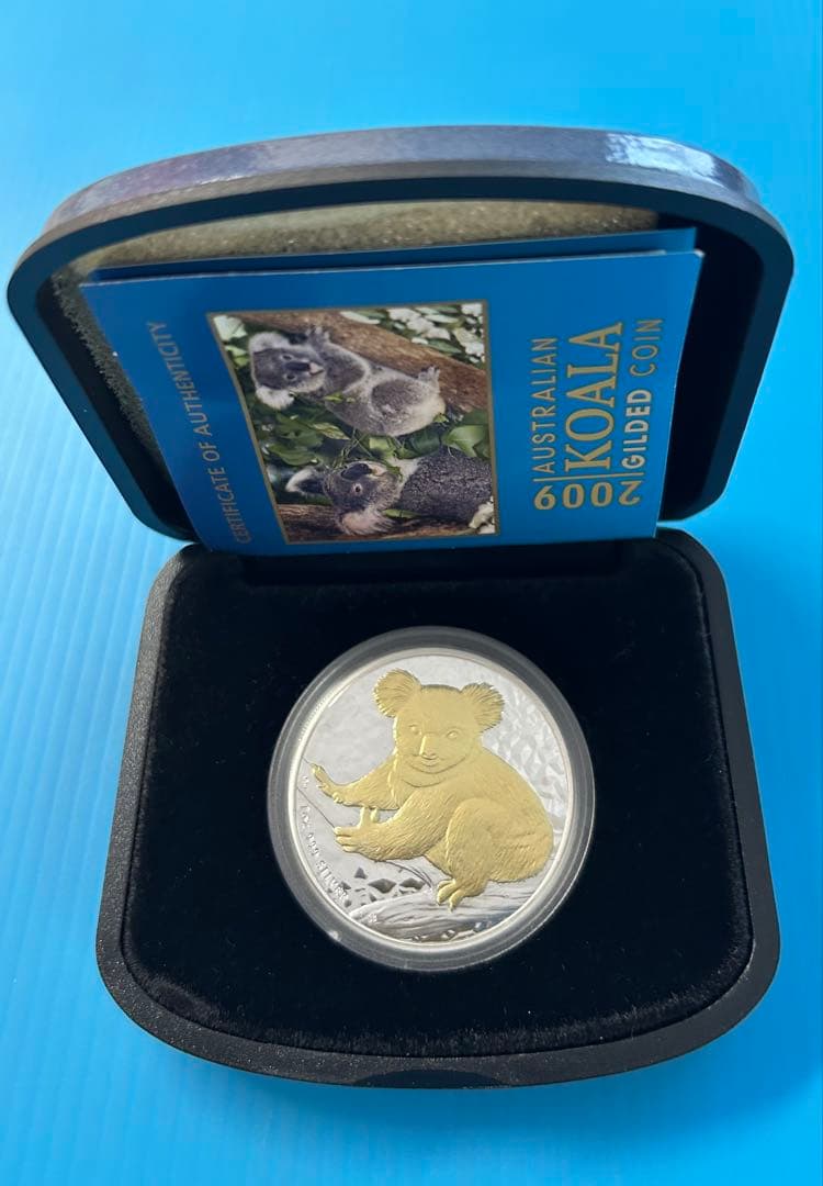 【希少】 2012年コアラ銀貨2009年コアラ ゴールドプレート金箔仕上げ銀貨