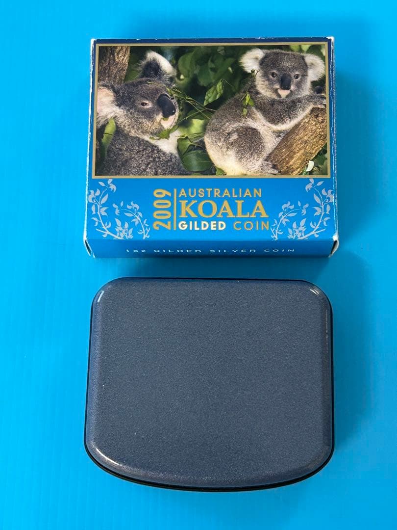【希少】 2012年コアラ銀貨2009年コアラ ゴールドプレート金箔仕上げ銀貨