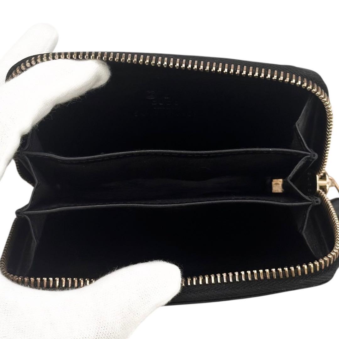 美品 グッチ マイクロシマ ケース 財布 小銭入れ カード コンパクト 黒