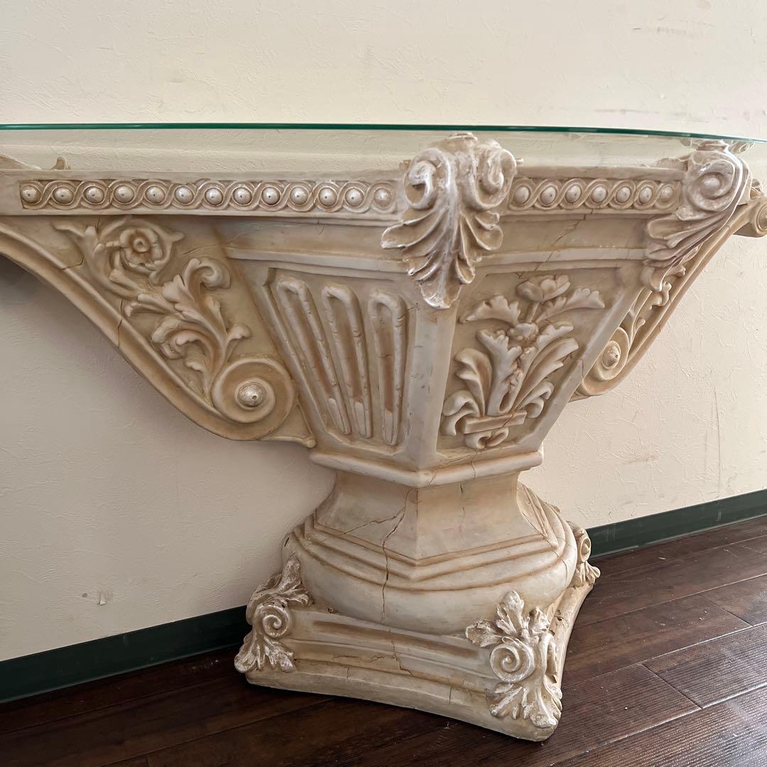 k512r122 まるで宮殿のようなコンソールテーブル ガーデンコラム風 ガラス