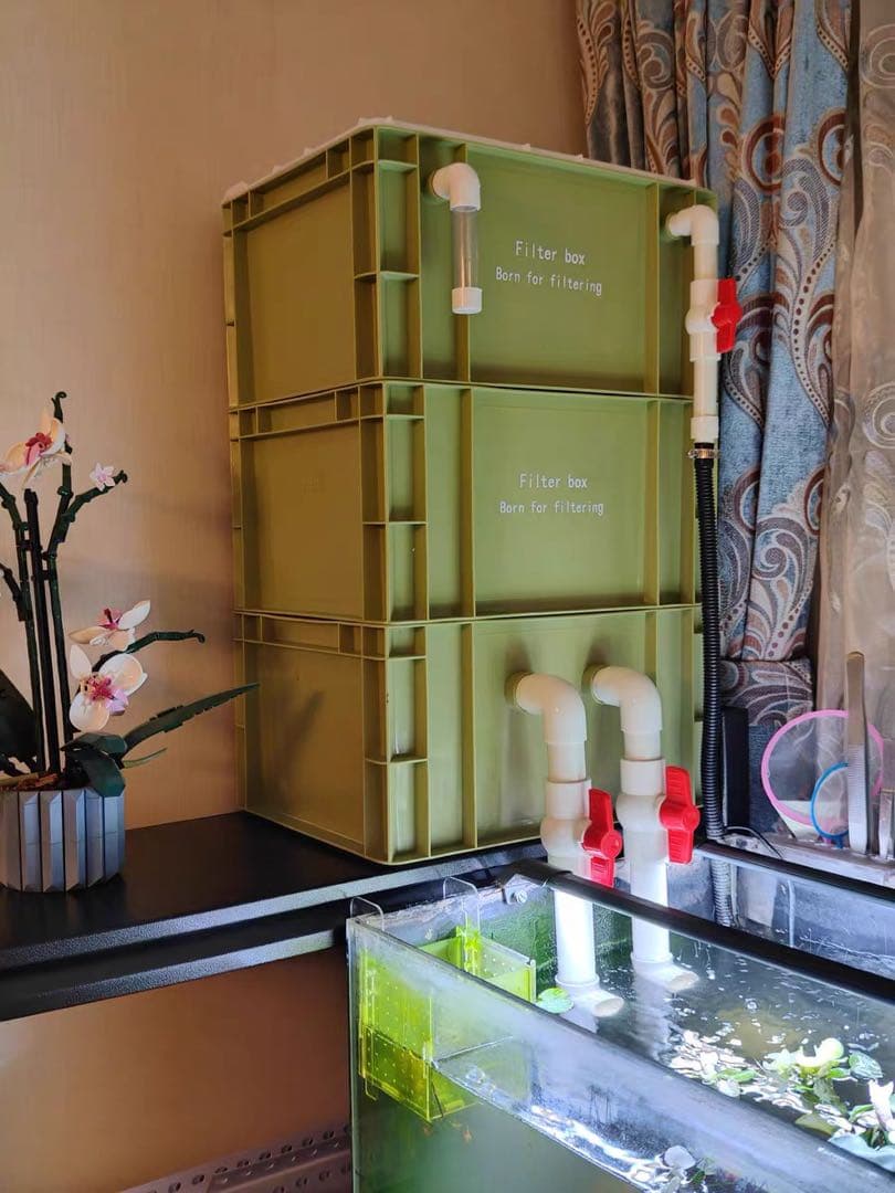 三段式万能濾過装置、濾過層濾過飼育 濾過装置、外部フィルター