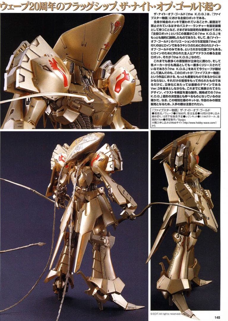 ウェーブ20周年記念 ナイトオブゴールド永野護 fss ガレージキット　kog