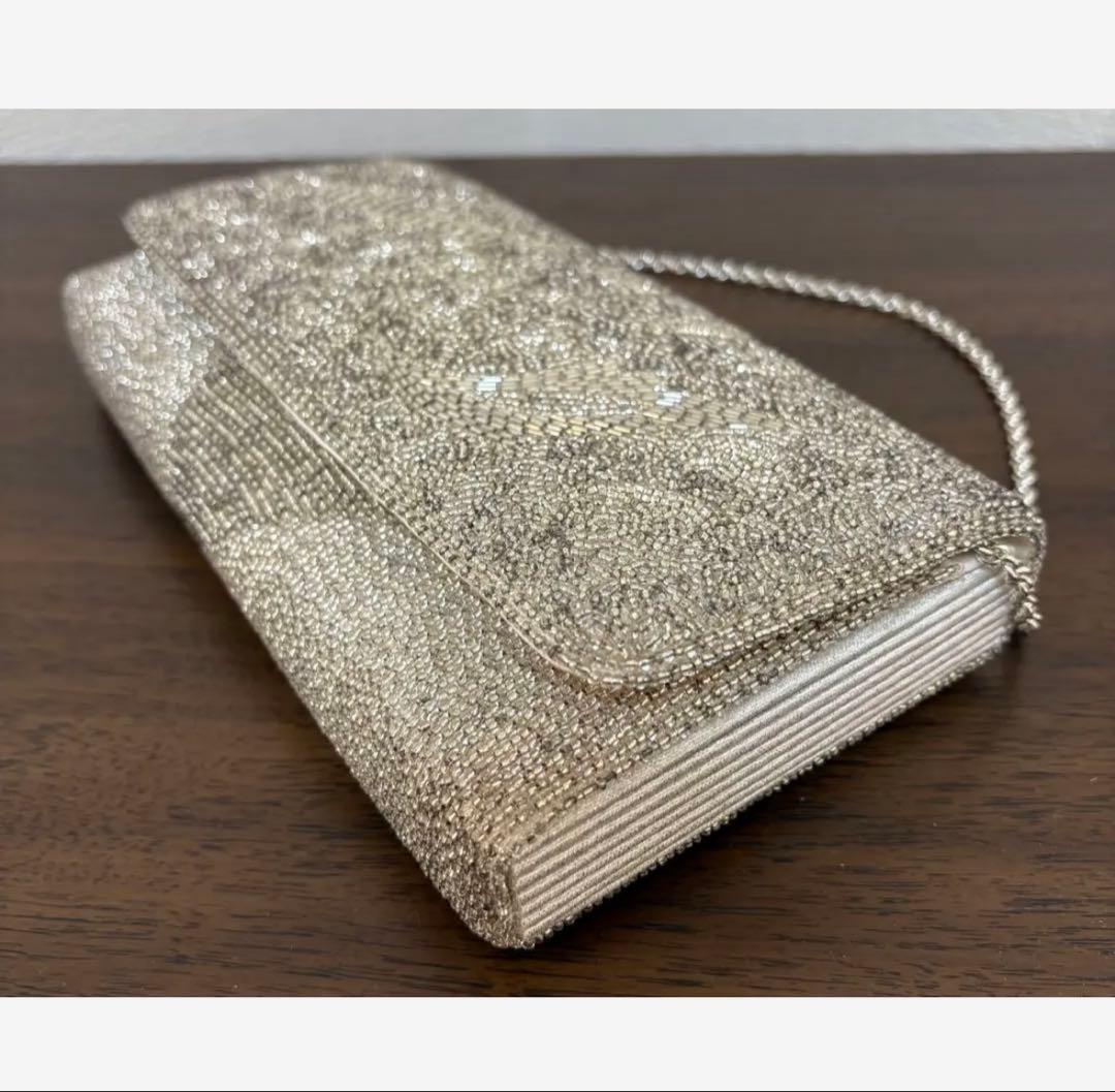 【パーティビーズ刺繍バック】　　 シルバーカラー