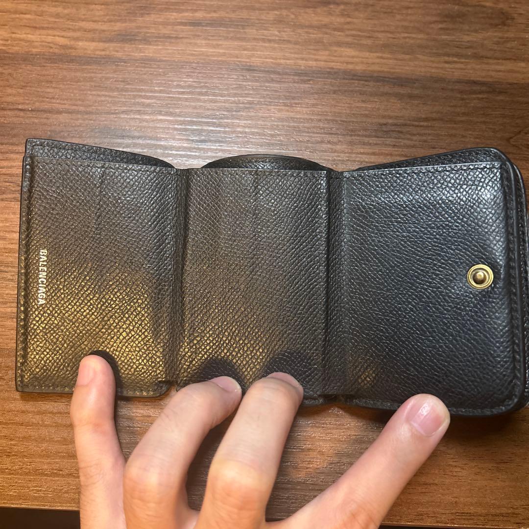 希少　Balenciaga バレンシアガ ゴールドエンブレム　三つ折り財布