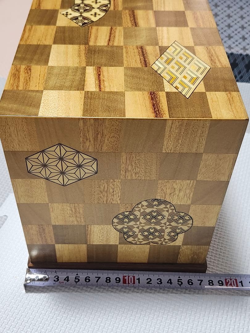 箱根寄木細工 木製収納ボックス　三段