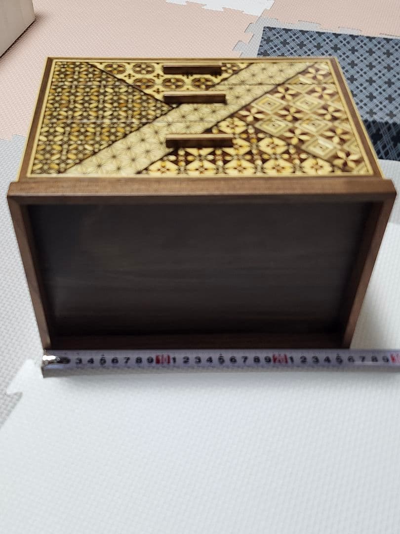 箱根寄木細工 木製収納ボックス　三段