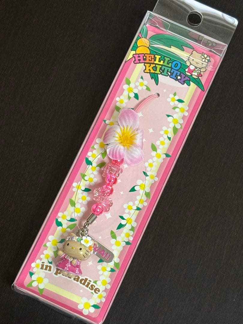 激レア ハローキティ ハワイ限定 ストラップ 日焼け フラダンス プルメリア