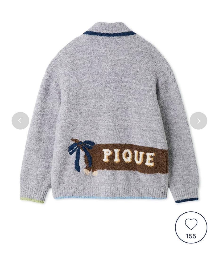 ジェラピケ ジェラートピケ ベビモコダックスフンドジャガードカーディガン フリー