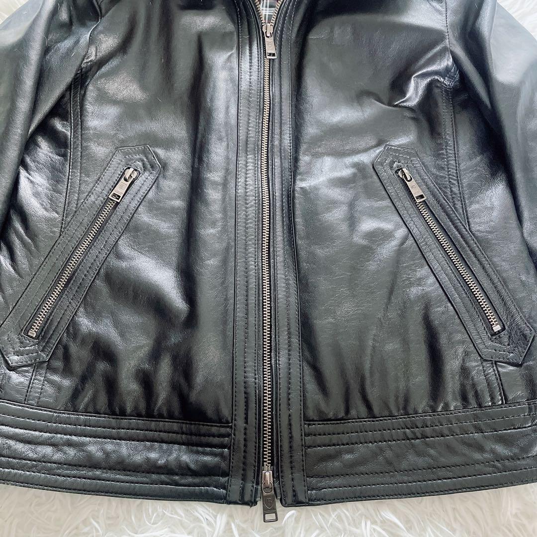 【BLACKLABEL CRESTBRIDGE】ライダースジャケット 羊革 黒M