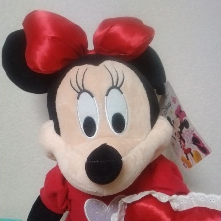 ディズニー　ミニーマウス バレンタインデニムドレス ぬいぐるみ 　タグ付き