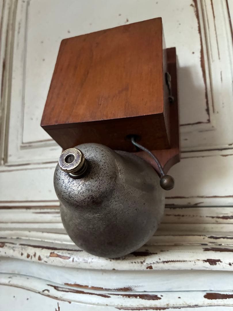 フランス　アンティーク　壁掛け式　電話機用　ベル　木製　呼び鈴　Bell レア