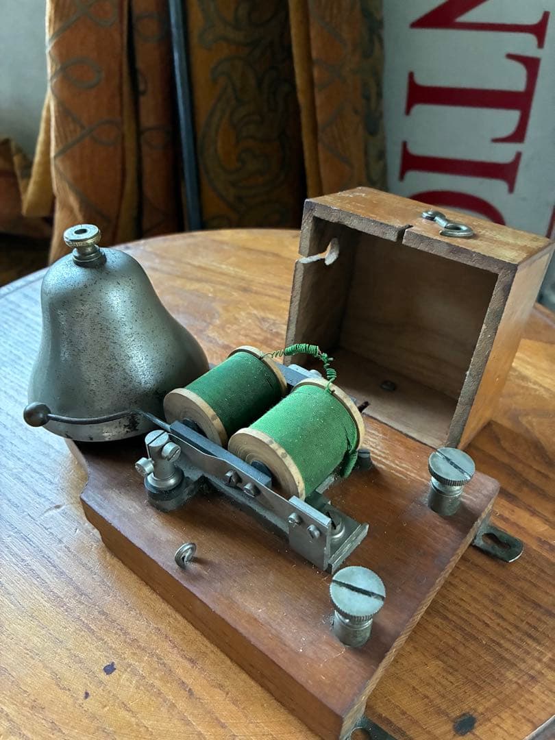 フランス　アンティーク　壁掛け式　電話機用　ベル　木製　呼び鈴　Bell レア