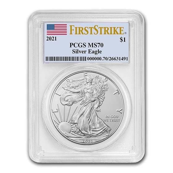 2021年 アメリカン・シルバー・イーグル（タイプ1） MS-70 PCGS