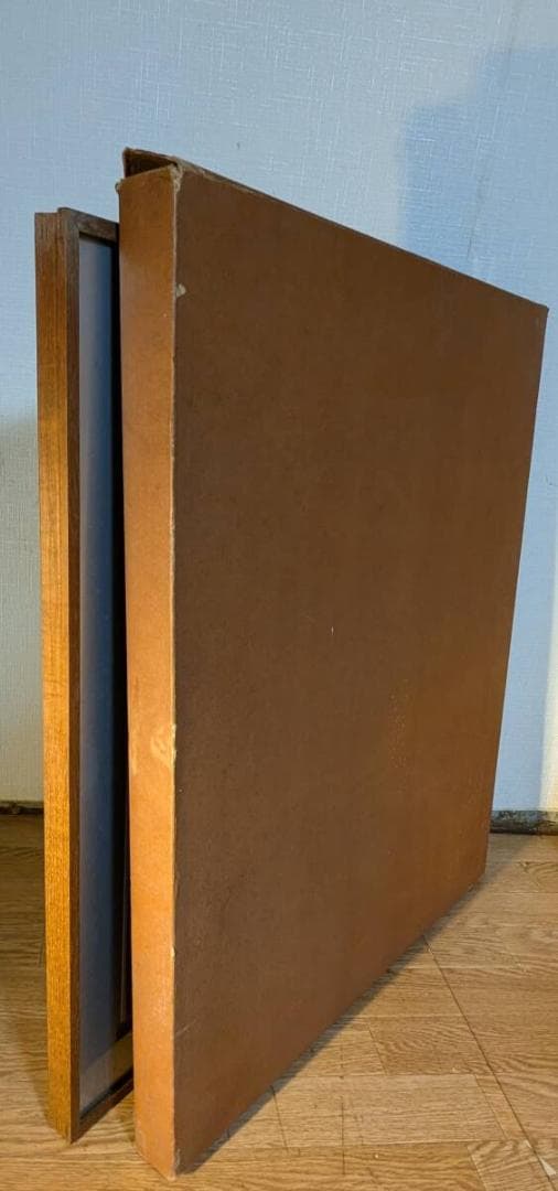 【真作】絵画　上野泰郎　日本画12号　花　大胆な色彩　共シール　箱入　V104