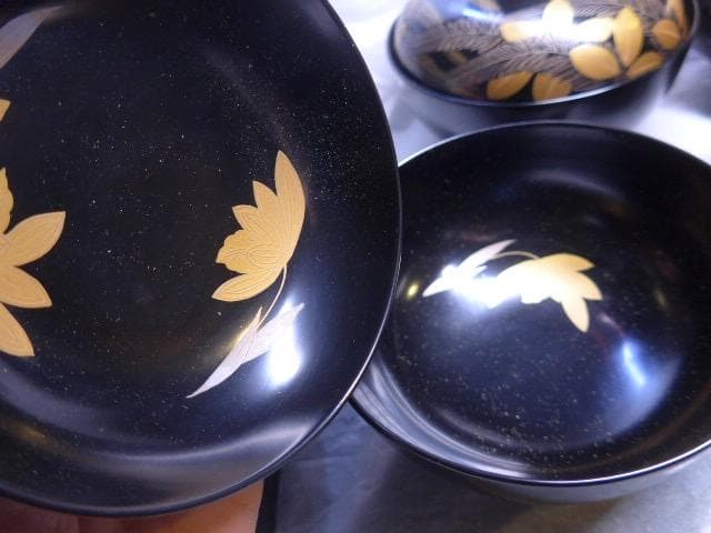 美品です　平安堂の貴重な高級蒔絵椀　草花蒔絵　吸物椀　６客