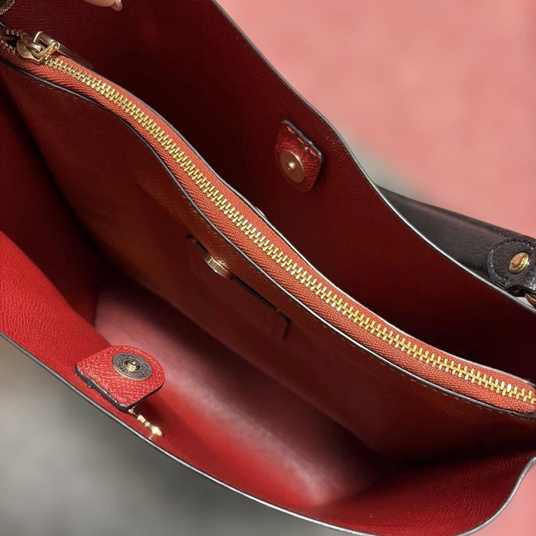 coach黒レザーショルダーバッグ