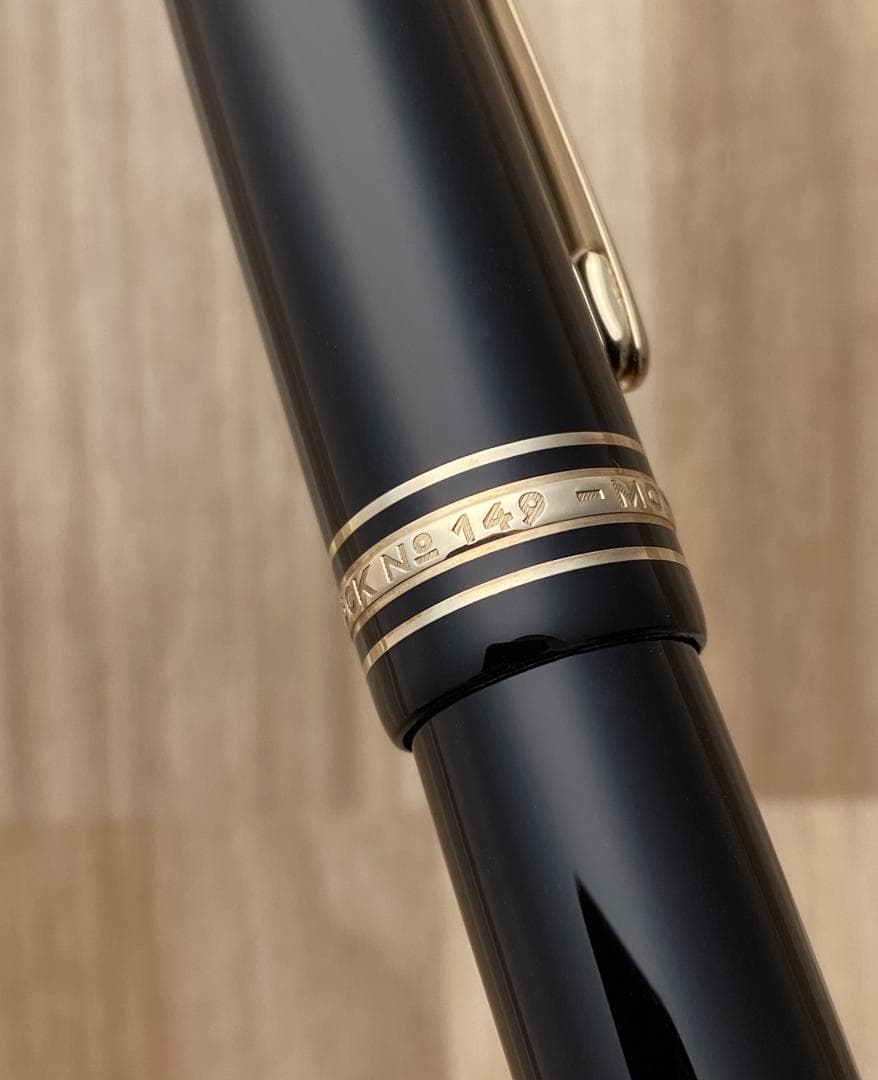未使用に近い モンブラン 149 14K (F) エボナイト製 吸入式 万年筆