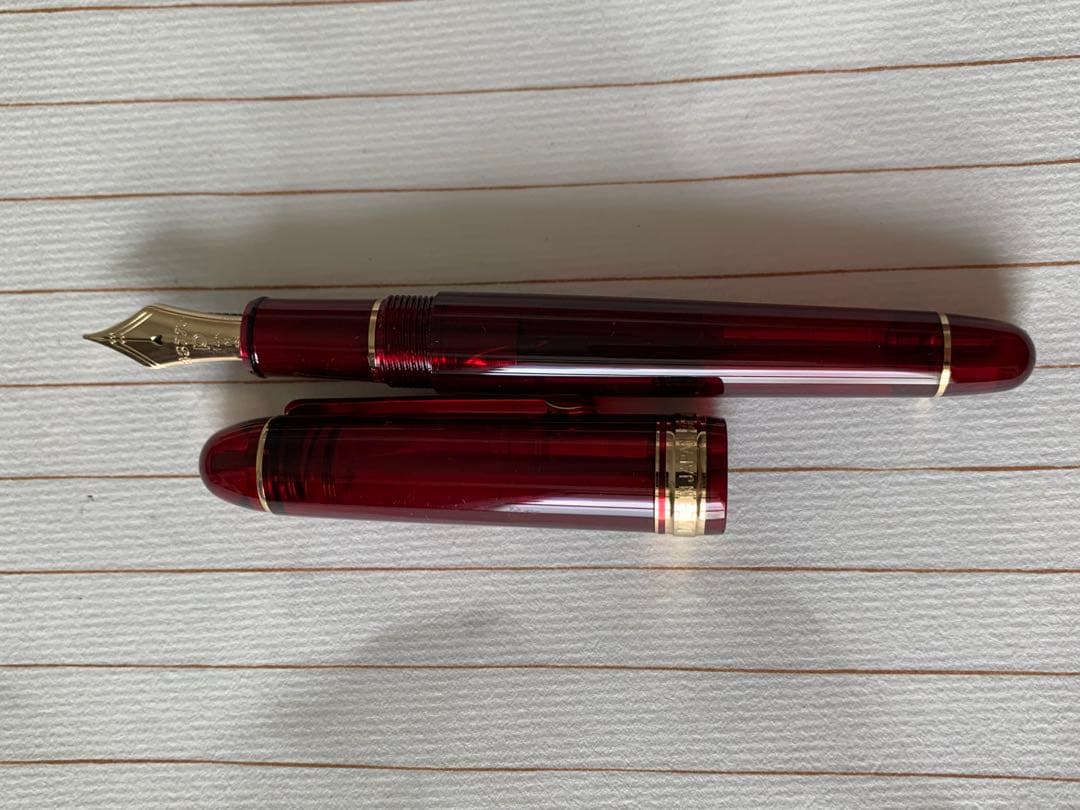 プラチナ 3776 ボルドー 万年筆 14K